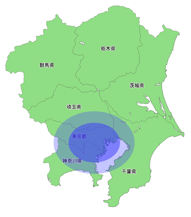一都三県を表す地図